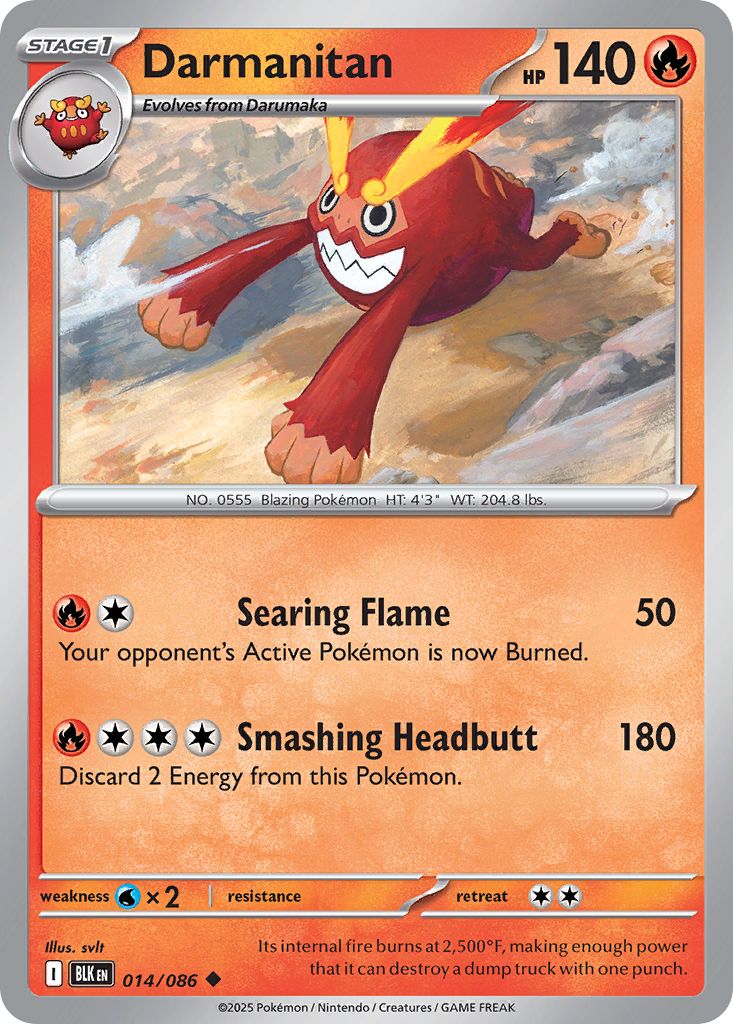 Darmanitan (014/086) (Master Ball Pattern) [Scarlet & Violet: Black Bolt]