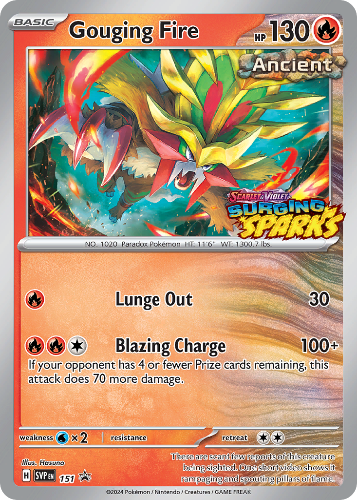 Gouging Fire (151) (Staff) [Scarlet & Violet: Black Star Promos]