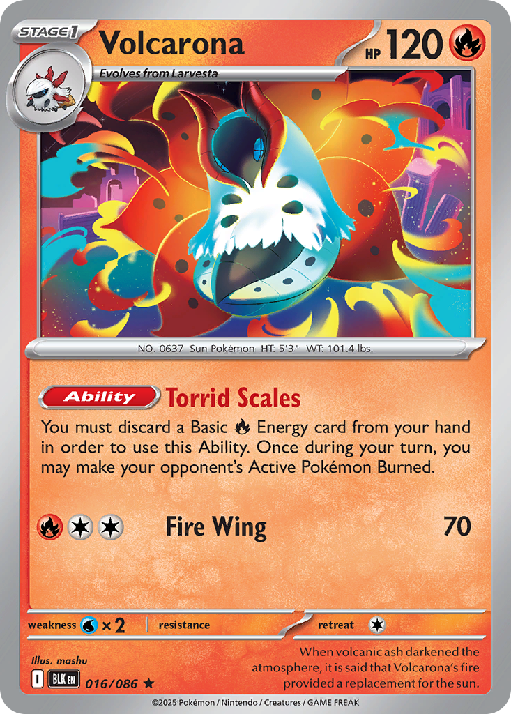 Volcarona (016/086) (Master Ball Pattern) [Scarlet & Violet: Black Bolt]