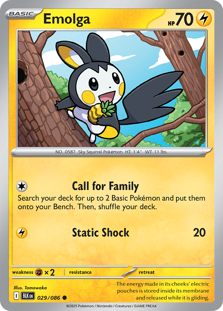 Emolga (029/086) (Master Ball Pattern) [Scarlet & Violet: Black Bolt]