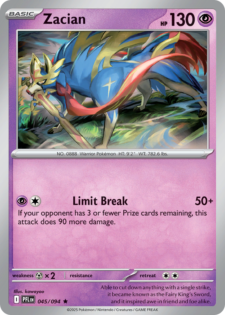 Zacian (045/094) (Theme Deck Exclusive) [Mega Evolution: Phantasmal Flames]