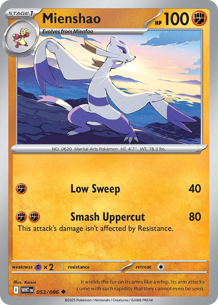Mienshao (053/086) (Master Ball Pattern) [Scarlet & Violet: White Flare]