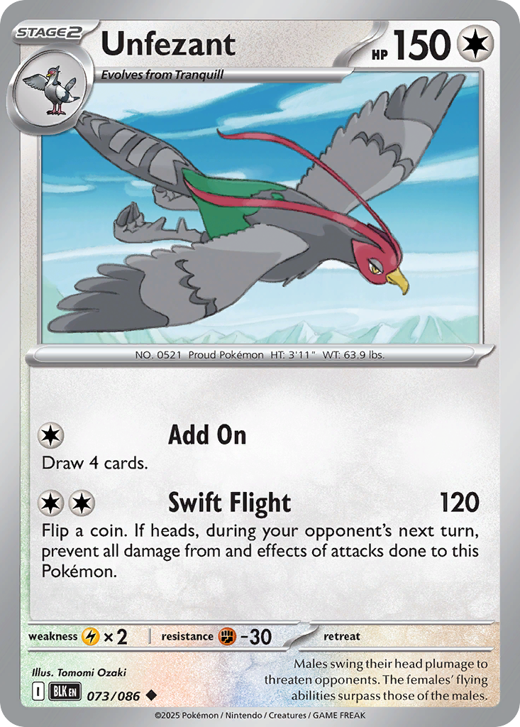 Unfezant (073/086) (Master Ball Pattern) [Scarlet & Violet: Black Bolt]