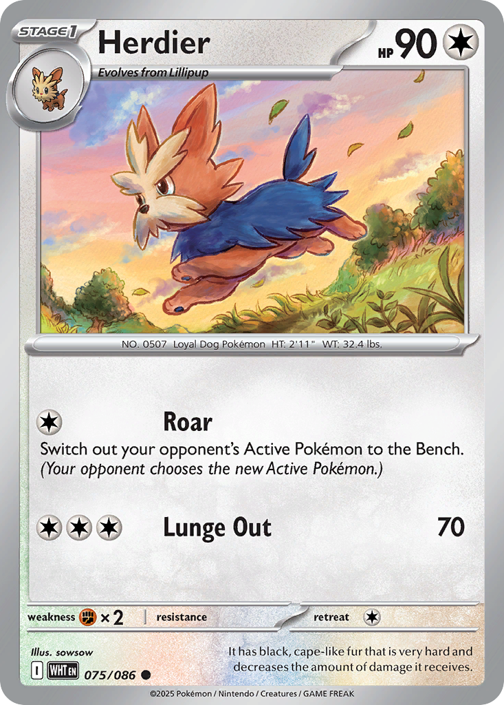 Herdier (075/086) (Poke Ball Pattern) [Scarlet & Violet: White Flare]