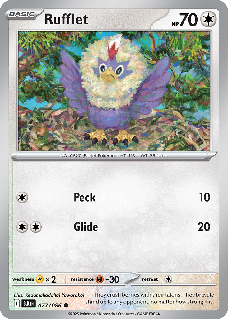Rufflet (077/086) (Master Ball Pattern) [Scarlet & Violet: Black Bolt]