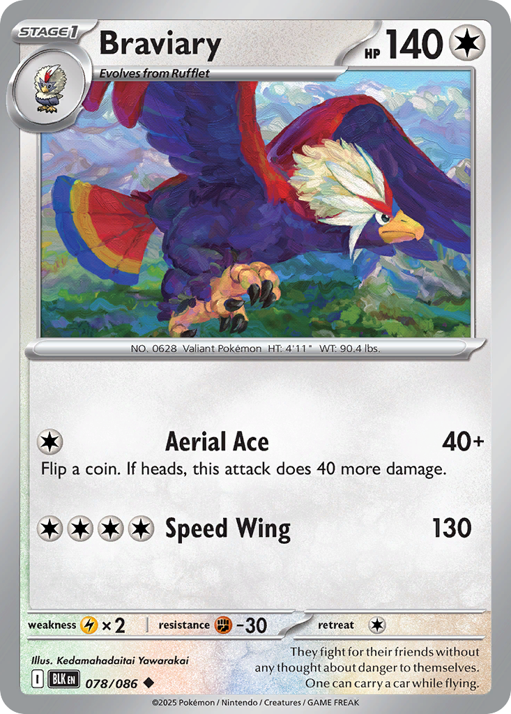 Braviary (078/086) (Master Ball Pattern) [Scarlet & Violet: Black Bolt]