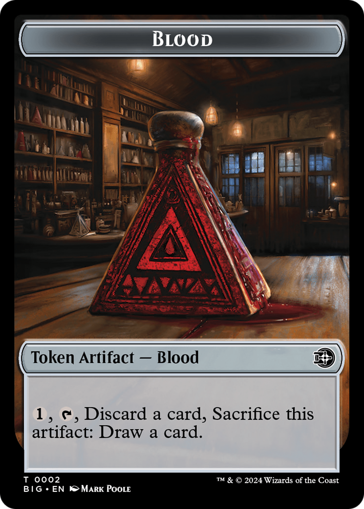 Mercenary // Blood Double-Sided Token [Outlaws of Thunder Junction Tokens]