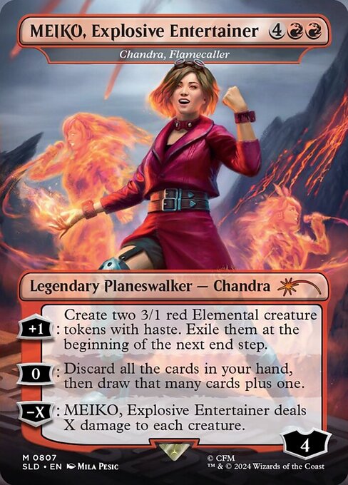 MEIKO, Explosive Entertainer - Chandra, Flamecaller (Rainbow Foil) (Japanese) [Secret Lair Drop Series]