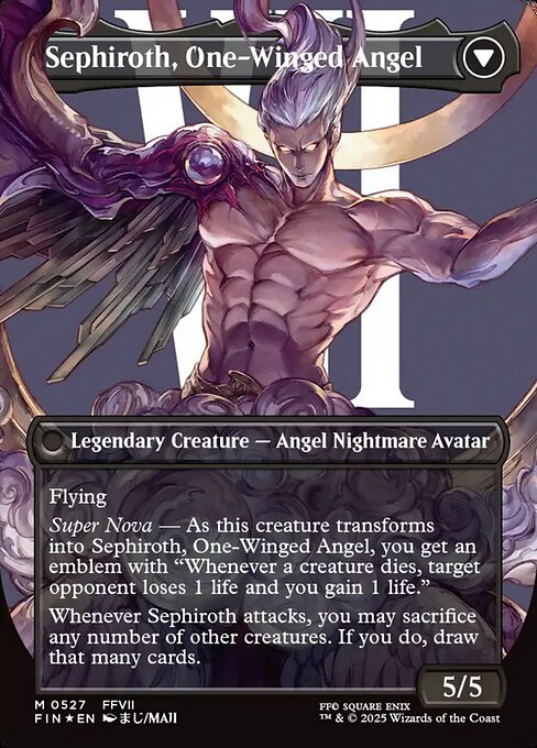 Sephiroth, Fabled SOLDIER // Sephiroth, One-Winged Angel (Borderless) (Surge Foil) [FINAL FANTASY] (reverso)