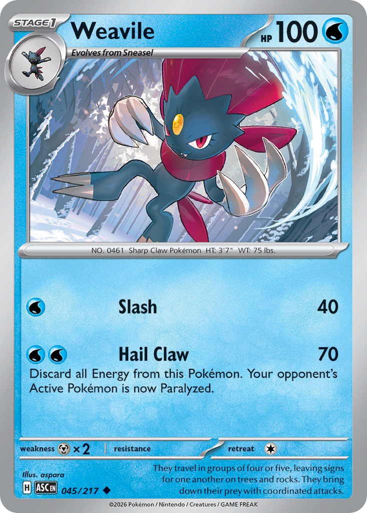 Weavile (045/217) (Energy Symbol Pattern) [Mega Evolution: Ascended Heroes]