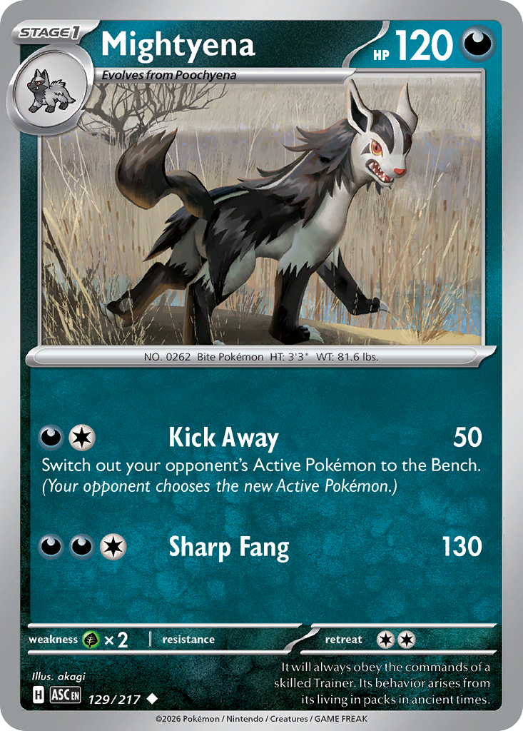 Mightyena (129/217) (Energy Symbol Pattern) [Mega Evolution: Ascended Heroes]