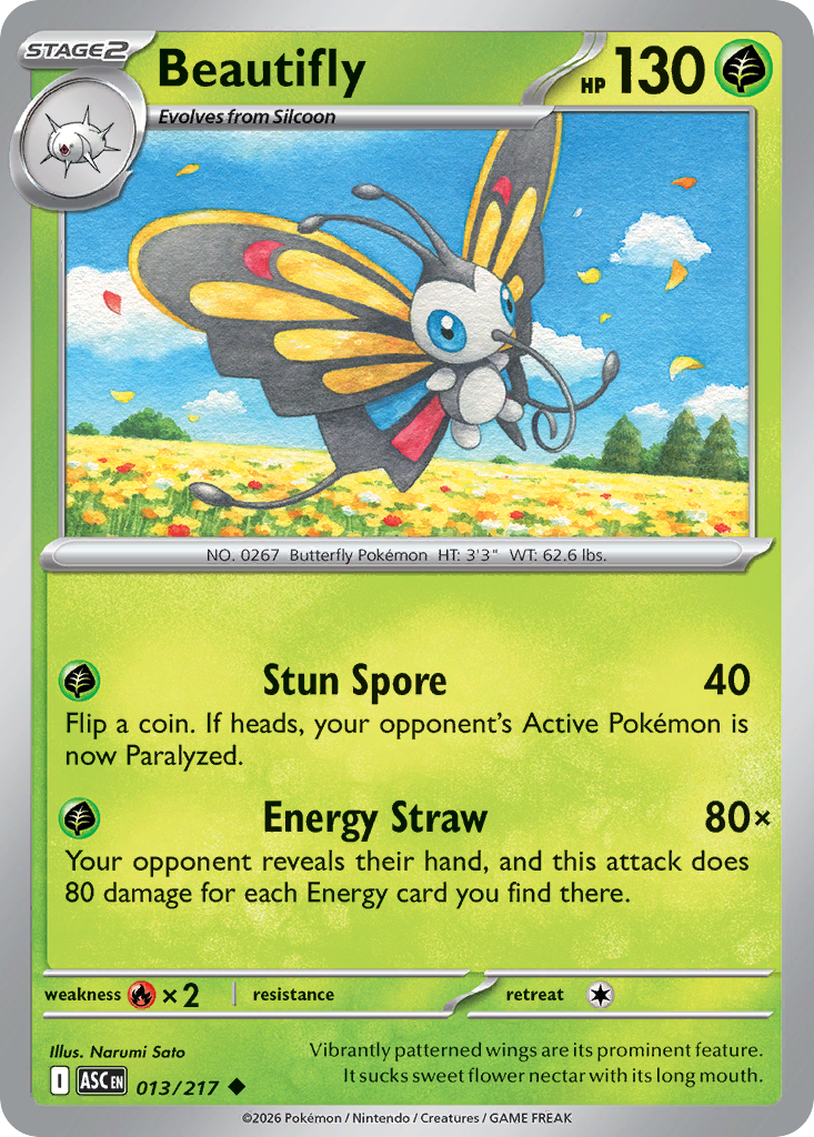 Beautifly (013/217) (Energy Symbol Pattern) [Mega Evolution: Ascended Heroes]