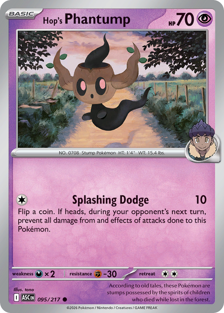 Hop's Phantump (095/217) (Energy Symbol Pattern) [Mega Evolution: Ascended Heroes]