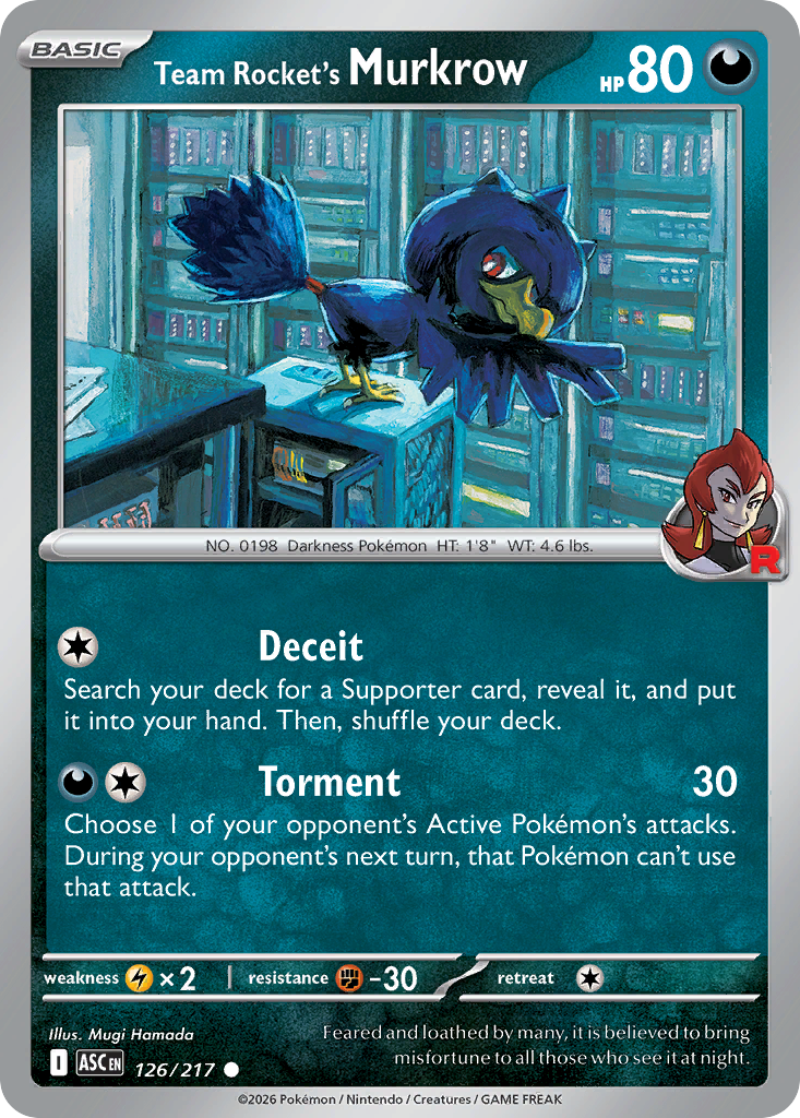 Team Rocket's Murkrow (126/217) (Energy Symbol Pattern) [Mega Evolution: Ascended Heroes]