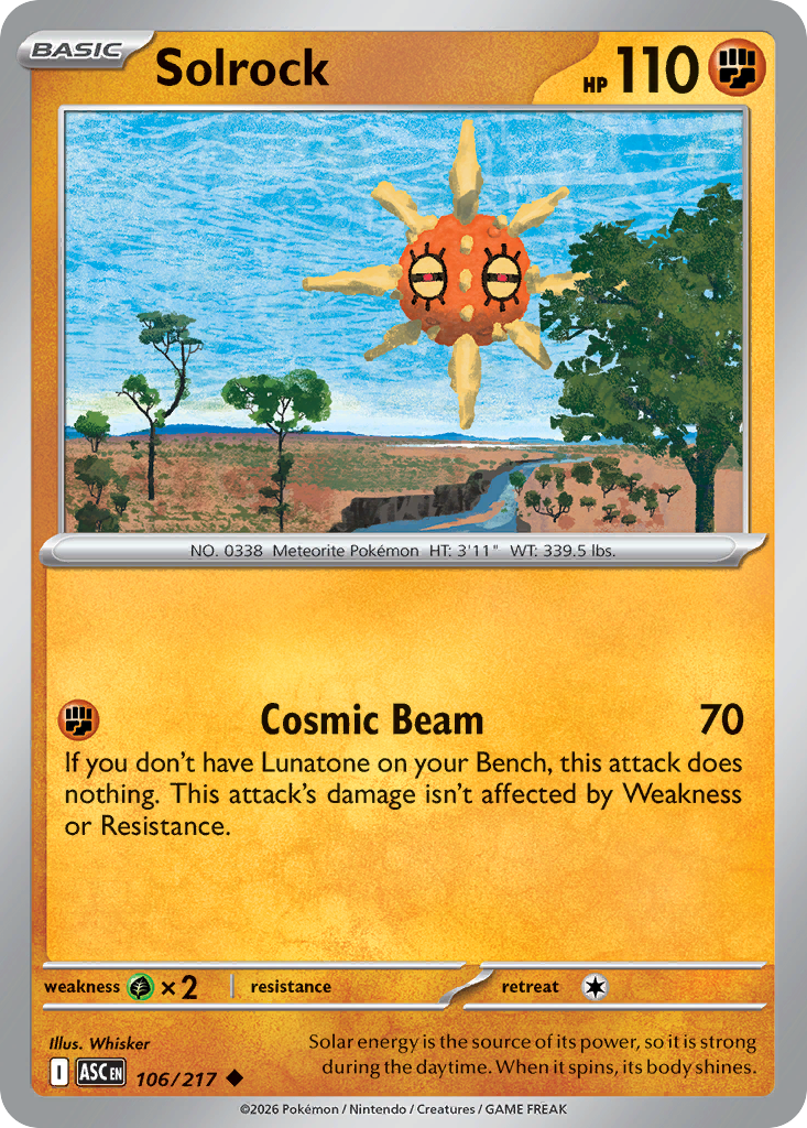Solrock (106/217) (Energy Symbol Pattern) [Mega Evolution: Ascended Heroes]