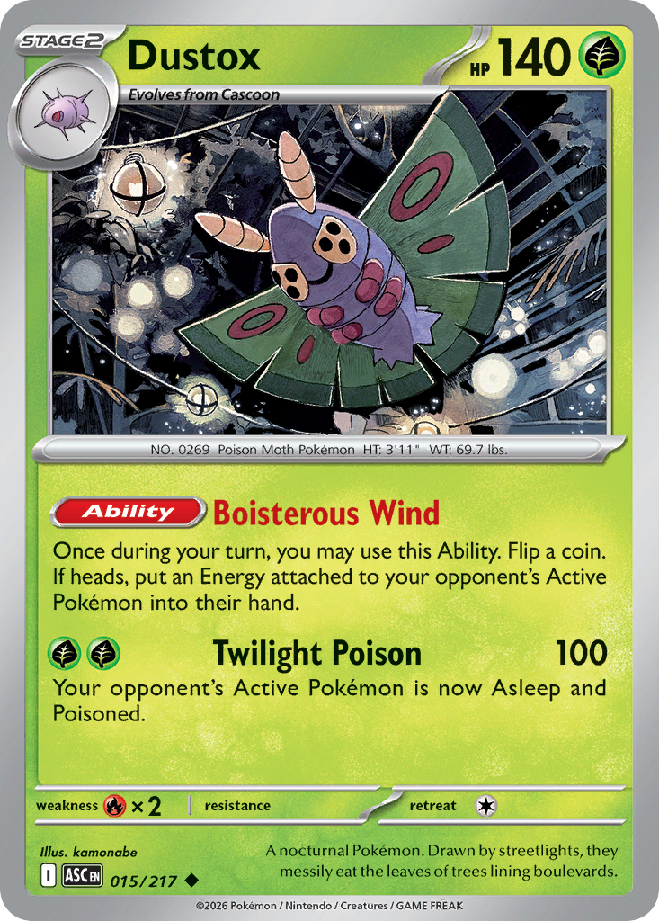 Dustox (015/217) (Energy Symbol Pattern) [Mega Evolution: Ascended Heroes]