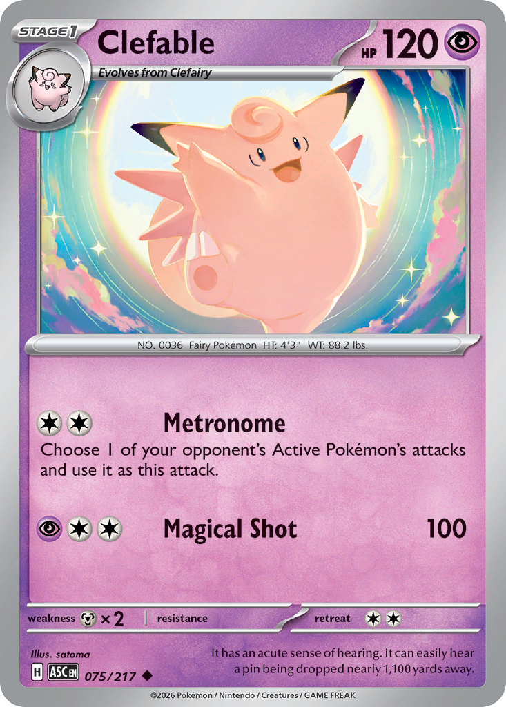 Clefable (075/217) (Love Ball) [Mega Evolution: Ascended Heroes]
