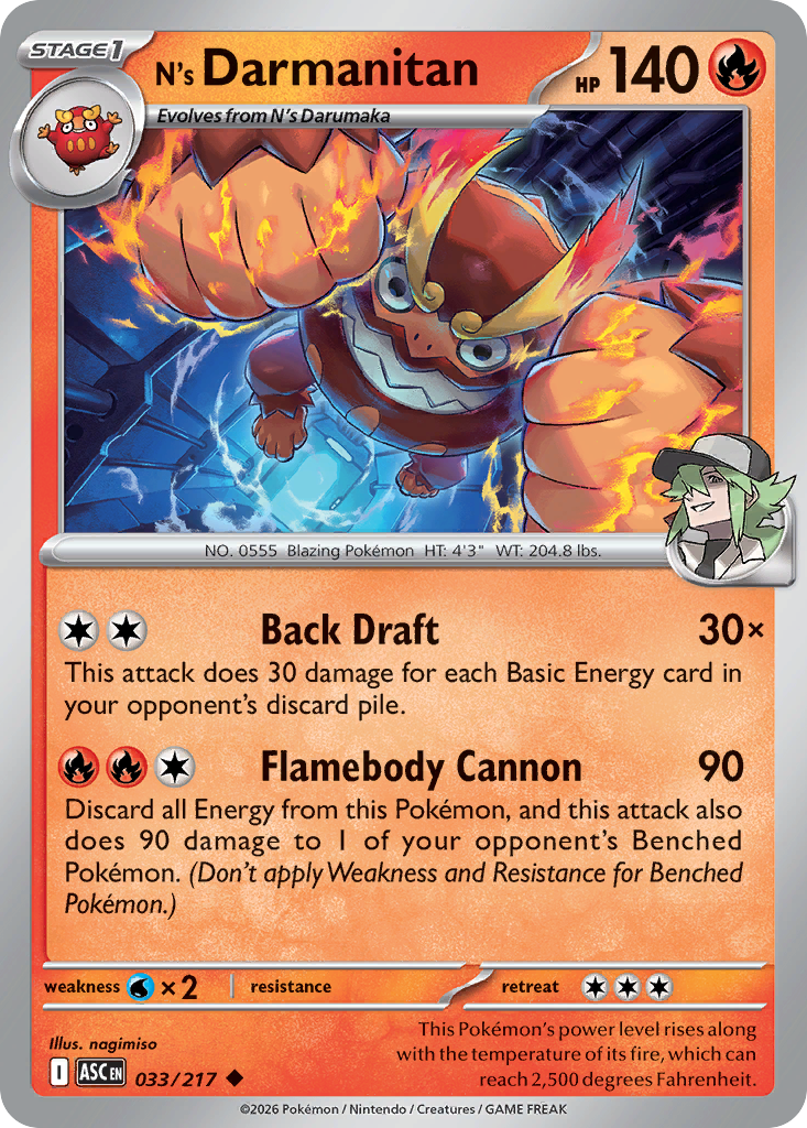 N's Darmanitan (033/217) (Energy Symbol Pattern) [Mega Evolution: Ascended Heroes]