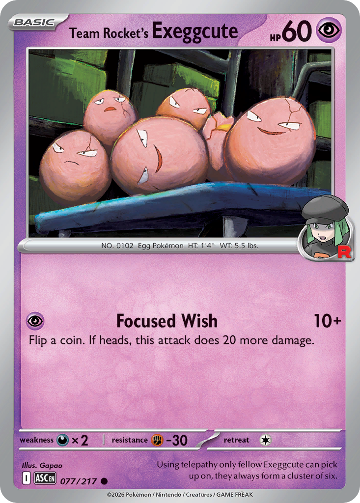 Team Rocket's Exeggcute (077/217) (Energy Symbol Pattern) [Mega Evolution: Ascended Heroes]