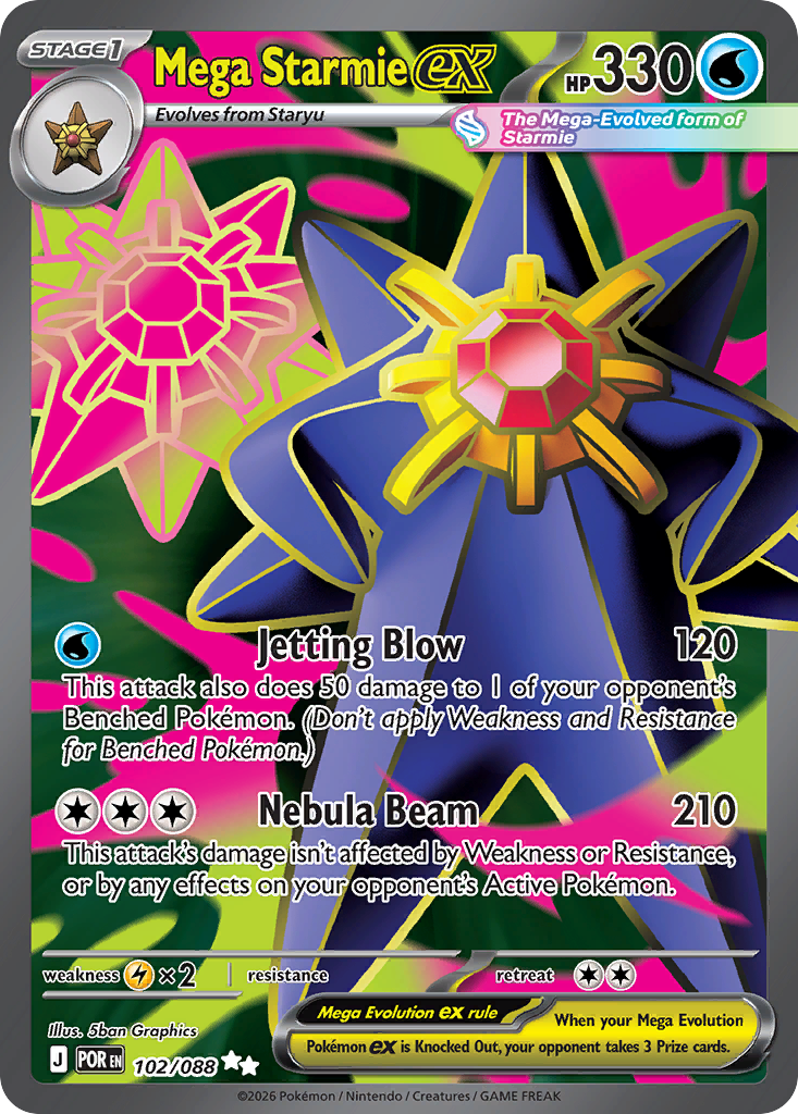 Mega Starmie ex (102/088) [Mega Evolution: Perfect Order]