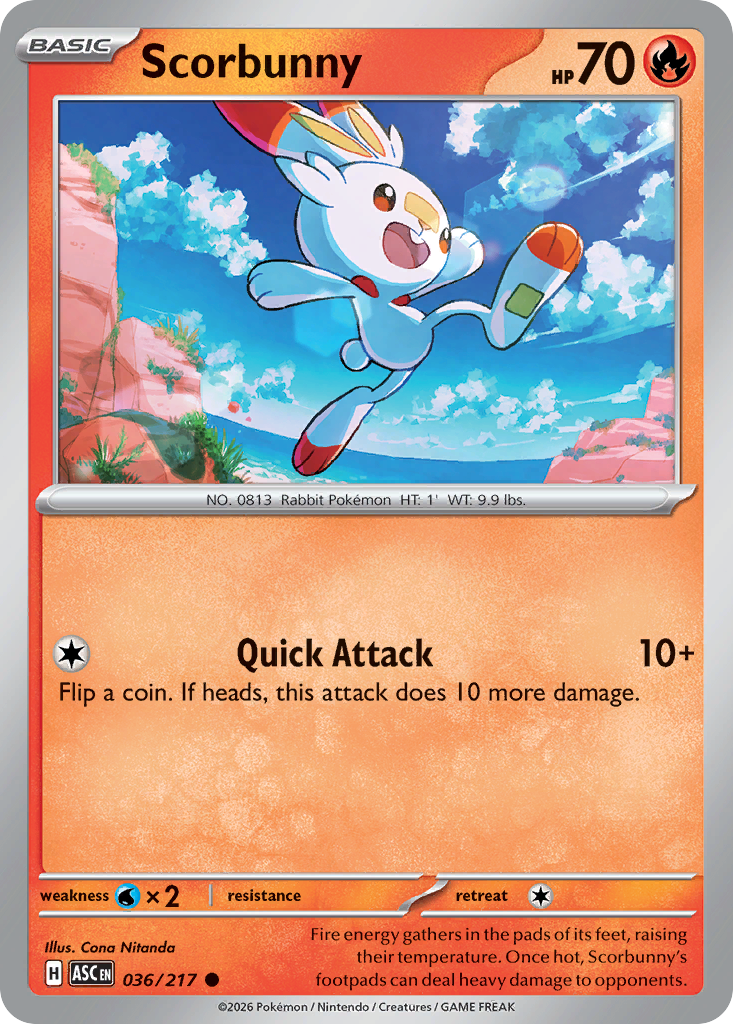 Scorbunny (036/217) (Energy Symbol Pattern) [Mega Evolution: Ascended Heroes]