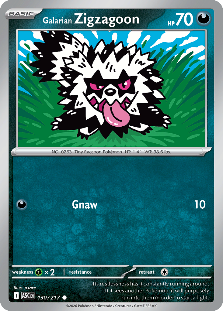 Galarian Zigzagoon (130/217) (Dusk Ball) [Mega Evolution: Ascended Heroes]