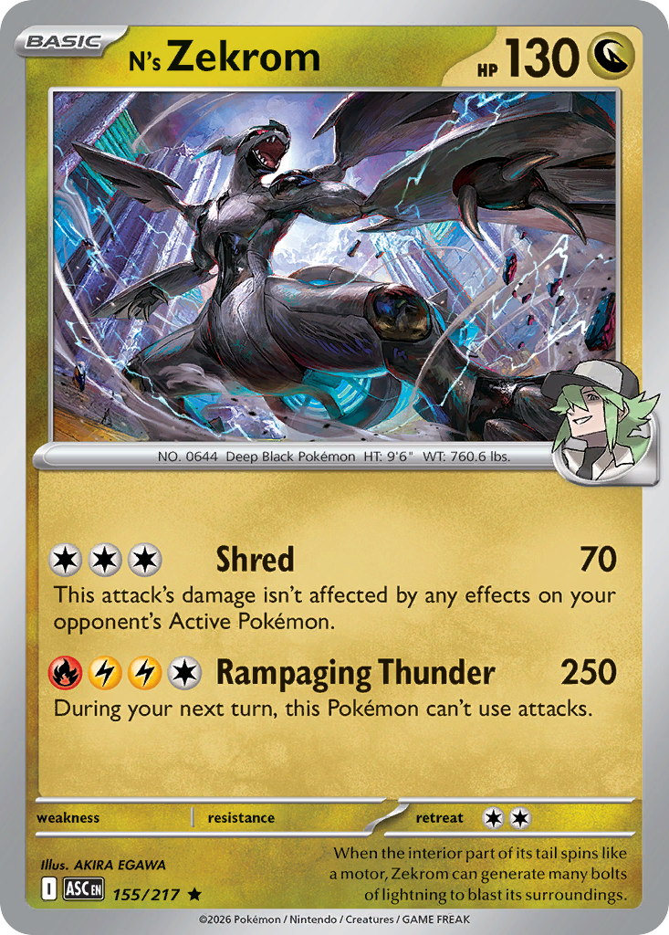 N's Zekrom (155/217) (Energy Symbol Pattern) [Mega Evolution: Ascended Heroes]